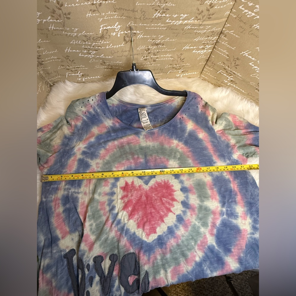 Magnolia Pearl Tie-Dye Love Top - Pink, Blue, White - Picture 5 of 12